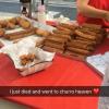 Churros (stuffed with dulce de leche!) can often be bought from street vendors (April 2018)