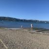 Local citizens on the beach after the lockdown eases