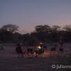 Sunset campfire in Botswana
