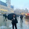 Rainy day at Grande Place, the historic town square of Brussels