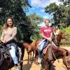 Kayla, Cason and I went horseback riding together, but sadly, Cason's horse did not like my horse!