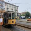 My favorite thing about MilThe city of Milan is very modern but they still use old tram cars throughout the city 