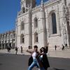 My friend and me in front of Jeronimo's Monastery in Lisbon