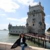Sitting in front of the 16th century Belem Tower!
