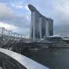 A helix-style bridge next to the Marina Bay Sands hotel