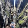 Sometimes you have to use ladders to get up to the top of the sandstone mountains