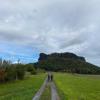 After that you get to a wide open field where you can usually see the surrounding mountains (pictured here: the Lilienstein)