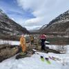 We learned that 3.6 km is a long way on snowshoes, so we did not make it to the bridge!