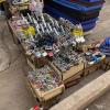 One market vendor sells locks, ropes, hangers and many other tools