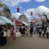 Closer view of the food stands