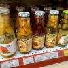 A type of juice called, "compote", with the fruits still in the containers