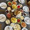 Breakfast at the guesthouse we stayed at