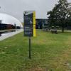 This sign is located near the Loyola campus gym and fields