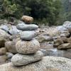 This stack of rocks is called a cairn, and I made this one!