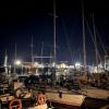 Because Kiel is a "sailing city", there are many sailboats docked here... check out the Kiellinie at night