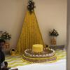 These were some of the decorations for the haldi, an event where the groom's family rubs haldi, or turmeric, all over his skin before the wedding. In India, we say that haldi makes your skin glow and gives you good health!