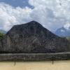 A supposedly sacred rock said to parallel the shape of the surrounding mountain range