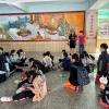 I get to join some 6th grade students as we wait in the school foyer for the buses to arrive that will take us all the way to northern Kaohsiung's Nanzih District for an eco-themed field trip