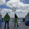  My main job on board the ship was to take measurements of atmospheric qualities. One task we did several times a day was launching weather balloons, which measure different properties like temperature, pressure, and relative humidity as the balloon rises