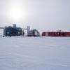 These are the heated IceCube Lab structures (Ilya Bodo, IceCube/NSF)