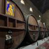 Huge barrels that used to store wine but are now used for decoration 