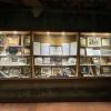 A case full of artifacts with memorabilia about the winery