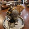 Black sesame ice cream with cream from Hokkaido