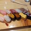 Sushi served from a restaurant at Toyosu Fish Market