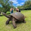 With a Galapagos Giant Tortoise that is over 100 years old!