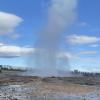 Strokkur Geyser erupting in Haukadalur Valley Iceland