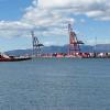 I use an app called VesselFinder to see the names of the cargo ships that come in at this port.
