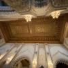 The beautiful ceiling of the mosque is made from wood and can even be opened to the outside