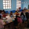 Students in art class during summer vacation 