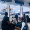 Taking the water taxi back to Baltra Island to fly back to Quito.