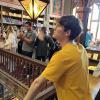 This is a picture of me in a beautiful library in Oporto, Portugal.