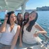 With my friends on a boat tour around Lake Geneva 