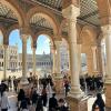 Watching flamenco dancers at Plaza de España in Seville, Spain