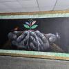 Mural that was painted to show the relationship between Illinois College and University of Pinar Del Rio