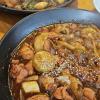 Andong Jjimdak (찜닭), a dish made of steamed chicken with vegetables in a Korean soy sauce (Ganjang, 국간장) marinade