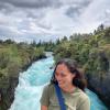 This part of the Waikato River, at Huka Falls, is moving quite quickly!