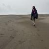 We tried to walk along the black sand dunes in Port Waikato, until it started pouring on us
