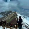 This is me in front of rainbow mountain; we were so high up, about 17,000 feet in the air
