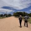 My friends, Nick and Kenny, walking down the main road in the village.