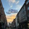 Dublin is all decorated for the holidays, and there are different types of lights on every street!