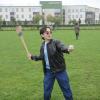 My attempt at hurling, a very popular sport in Ireland