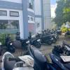Some students ride their own motorcycle to school and park them here
