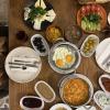 This is a traditional Turkish breakfast. You get all sorts of different dishes like jams, eggs, breads, fruits, olives, cheese, and more. It was delicious, but way too much food!