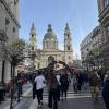 Christmas markets set up around St. Stephen's Basilica