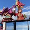 A giant dragon float at Carnevale in Viareggio, Italy