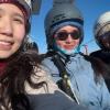 My friends and I riding the ski lift! 